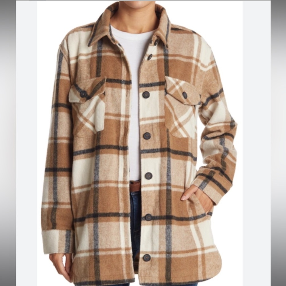 BNWT Thread and Supply Tan/Cream Shacket in Size L